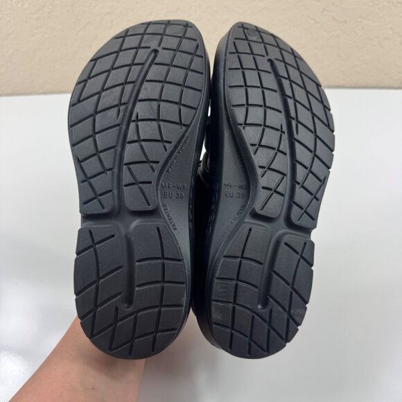 Oofos OOcandoo Recovery Sandal Unisex M6 W8 Black Comfort Orthotic Slip On - Picture 7 of 10